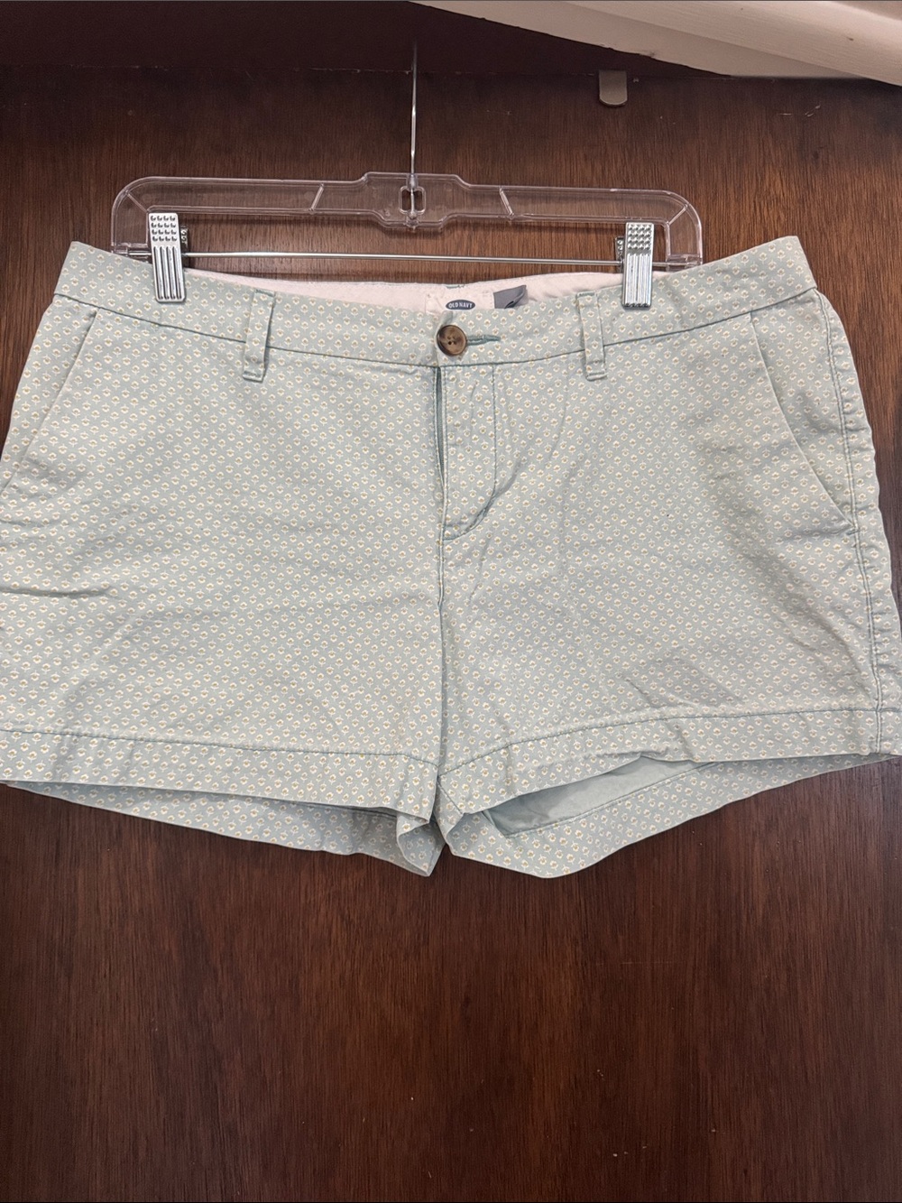 Old Navy Light Blue Printed Cotton Blend Shorts